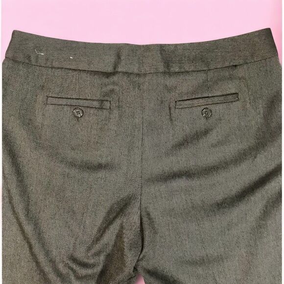 LAUNDRY by Shelli Segal Straight Leg Pants Brown Gray Gabardine Sz 12 - Picture 6 of 6